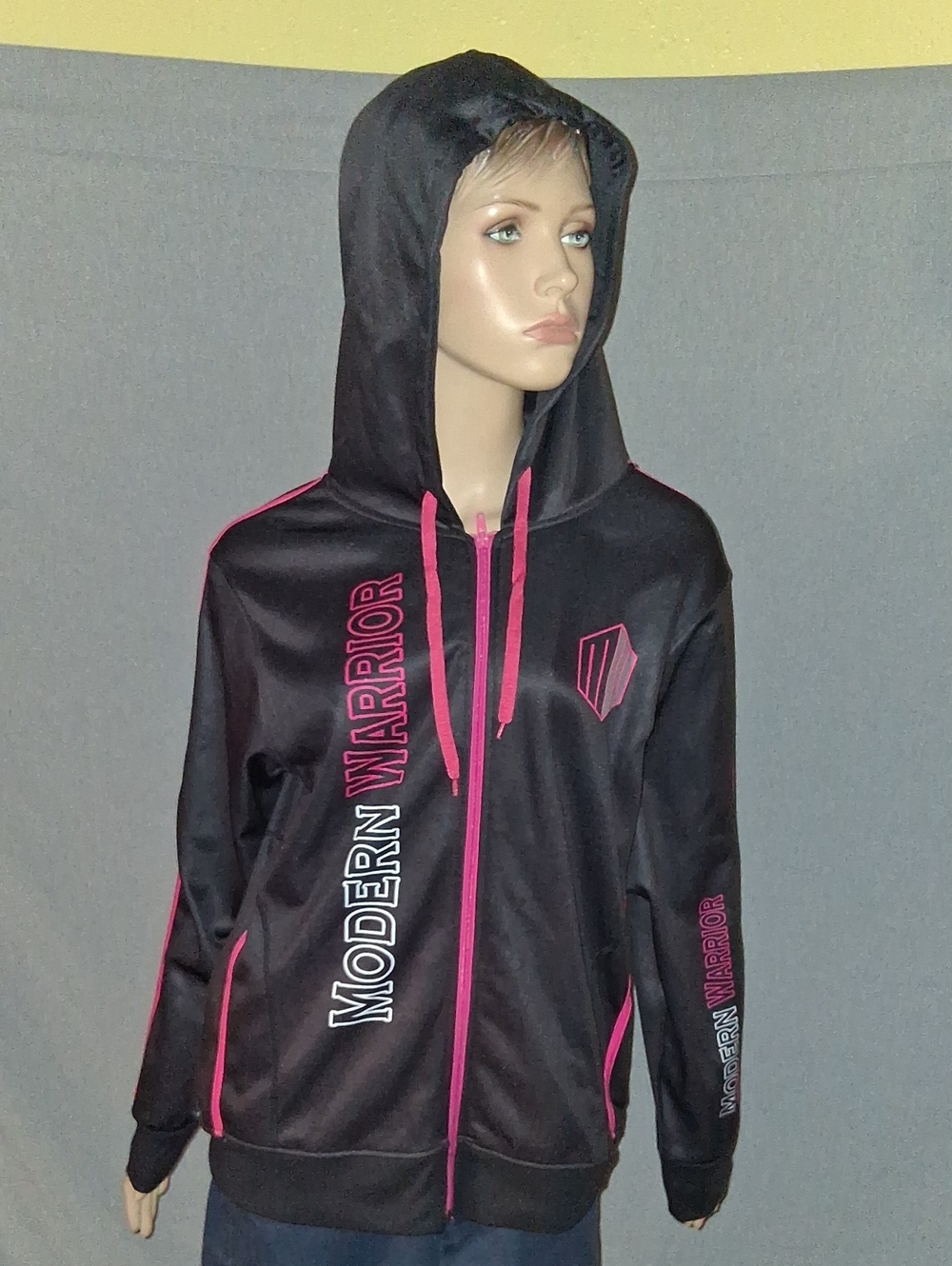 Source Unknown Black & Pink Modern Warrior Hooded Jacket